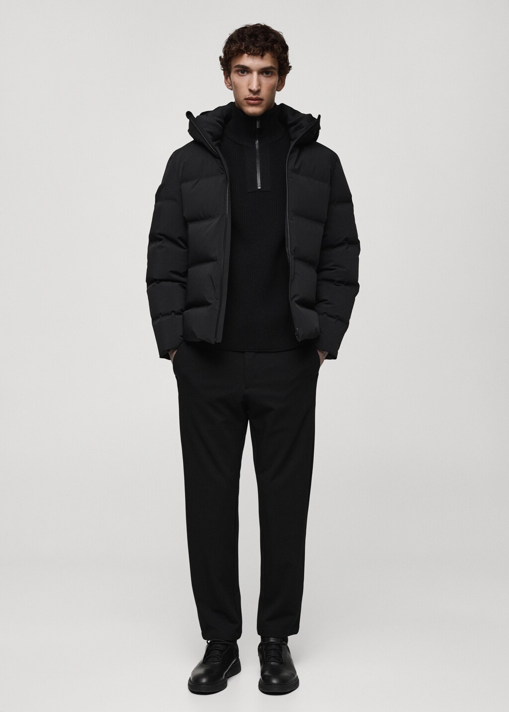 Waterproof anorak with down and feather filling - Dark Navy