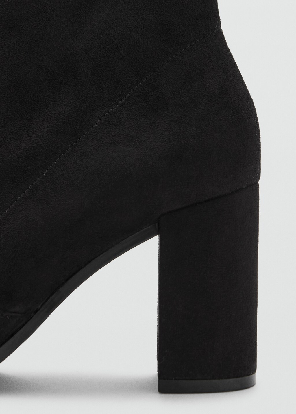Suede block-heel ankle boots - Black