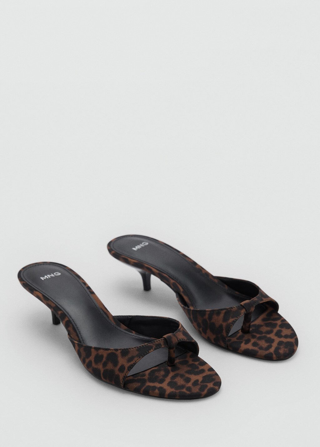 Leopard-print kitten-heel sandals - Brown