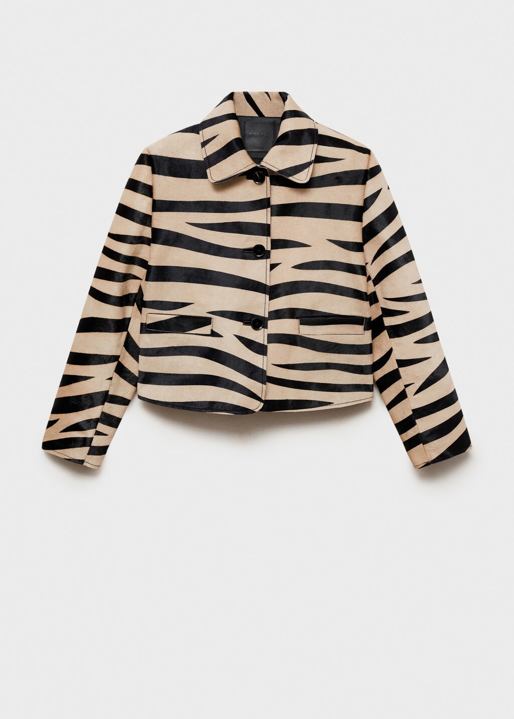 Zebra-print fur jacket - Black