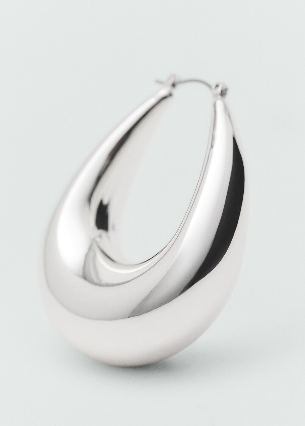 Volume oval-hoop earrings - Silver