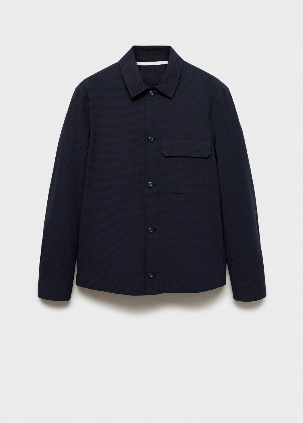Cotton seersucker jacket - Dark Navy