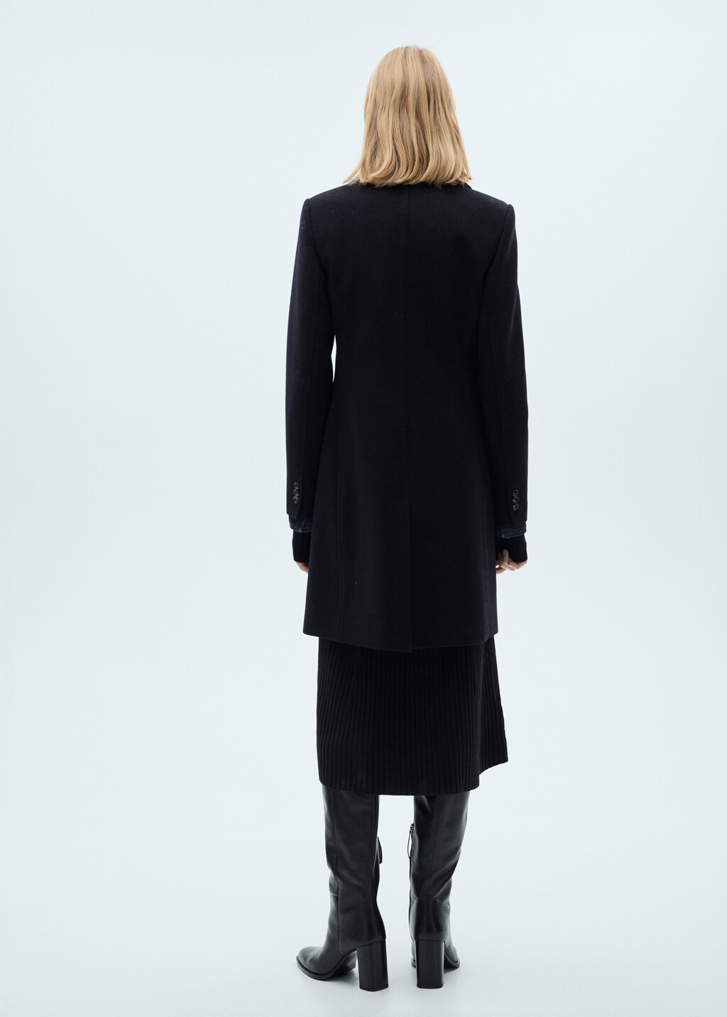 Double-breasted wool coat - Dark Navy