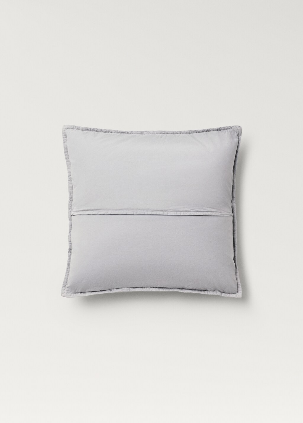 Cotton percale garment-dyed check cushion cover, 50x50 cm - Medium Brown