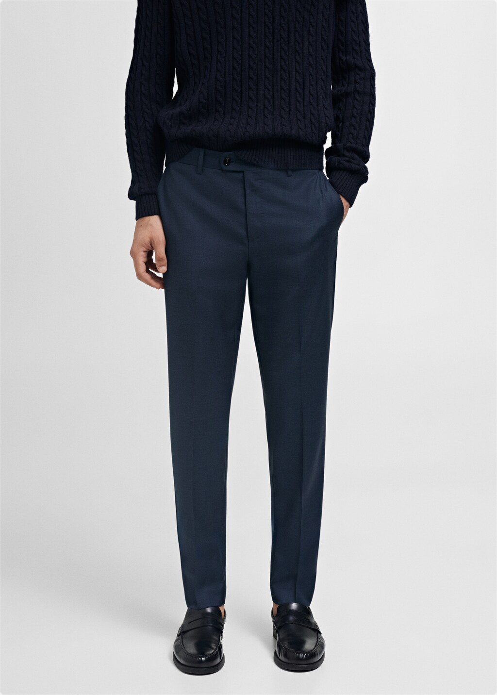 Venice 100% virgin wool suit trousers - Dark Navy