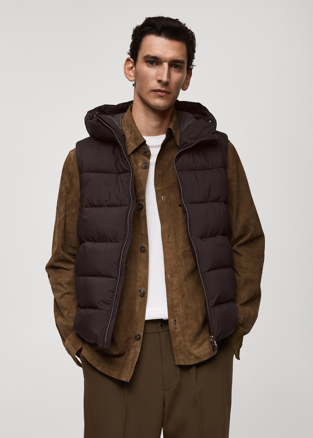 Water-repellent quilted gilet - Dark Navy