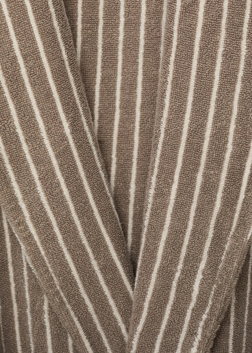 Two-tone striped bathrobe - Beige