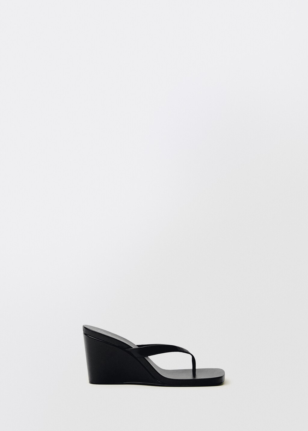 Wedge leather sandals - Black