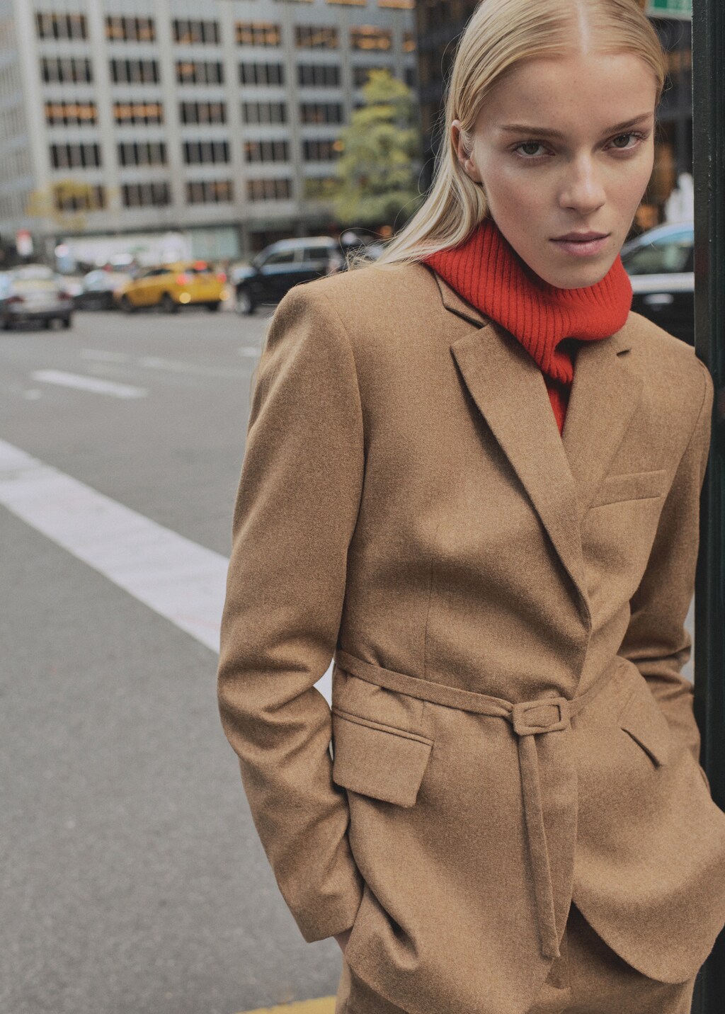 Wool-blend suit jacket - Tobacco Brown