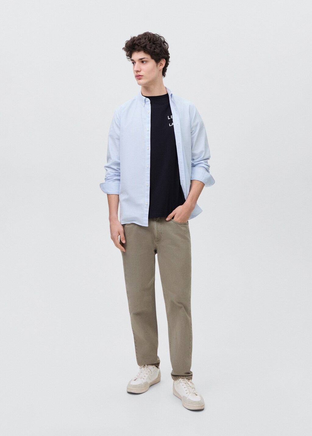 Printed cotton-blend t-shirt - Dark Navy