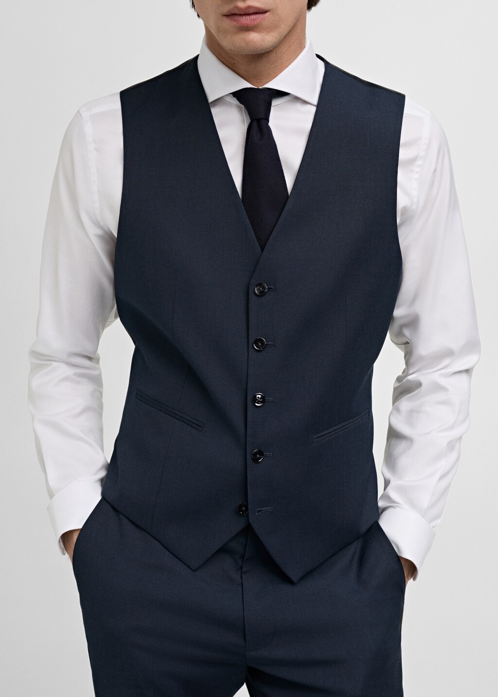Slim-fit suit waistcoat - Dark Navy