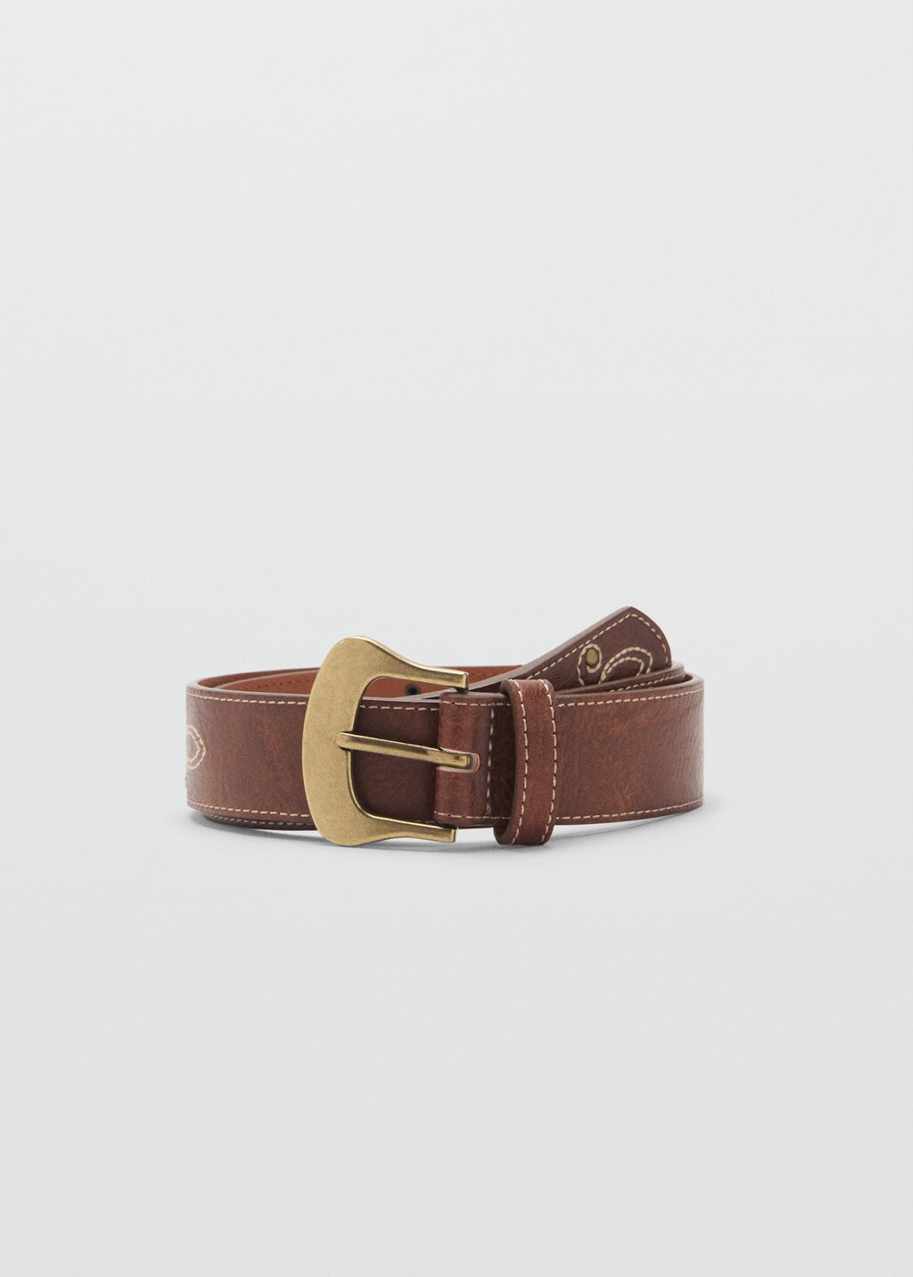 Embroidered belt - Brown