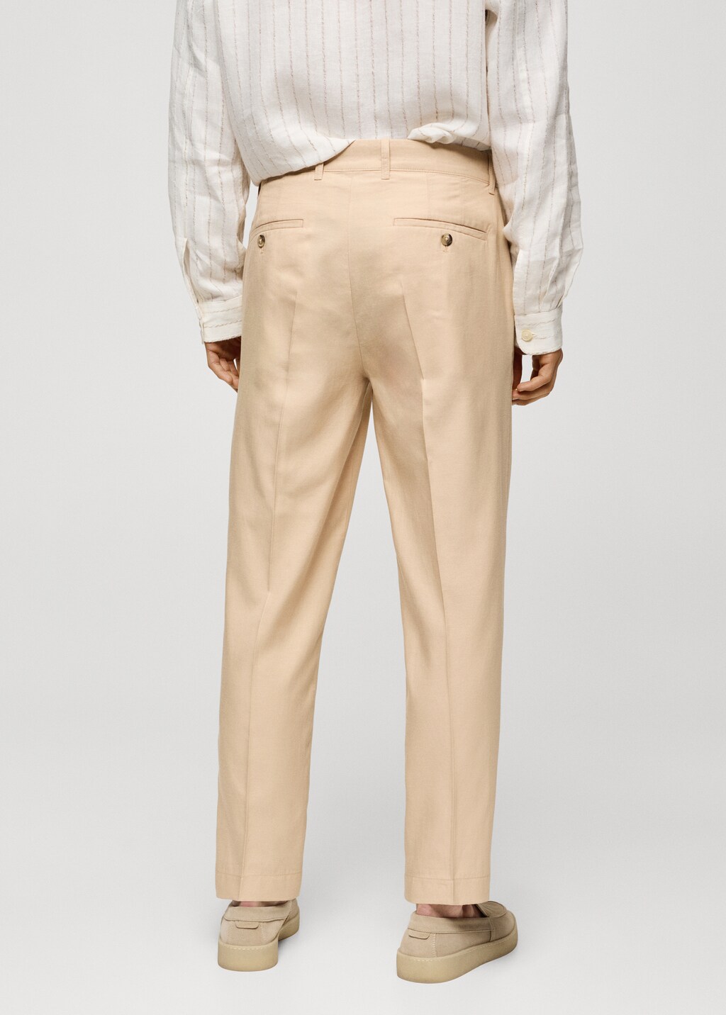 Cotton lyocell pleated trousers - Wine