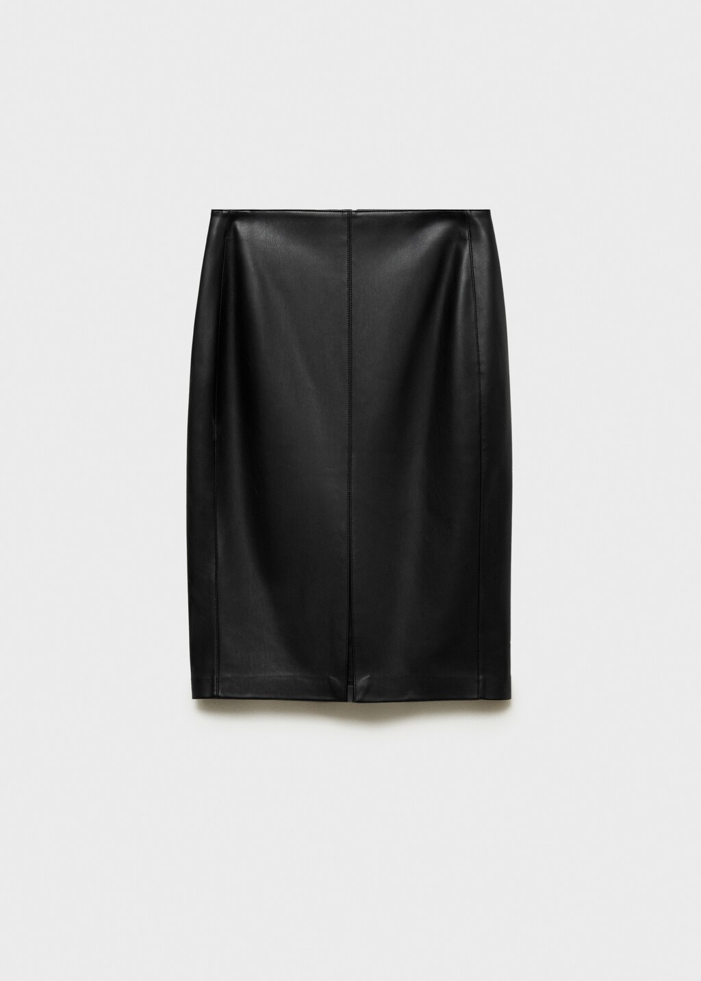 Faux-leather pencil skirt - Black