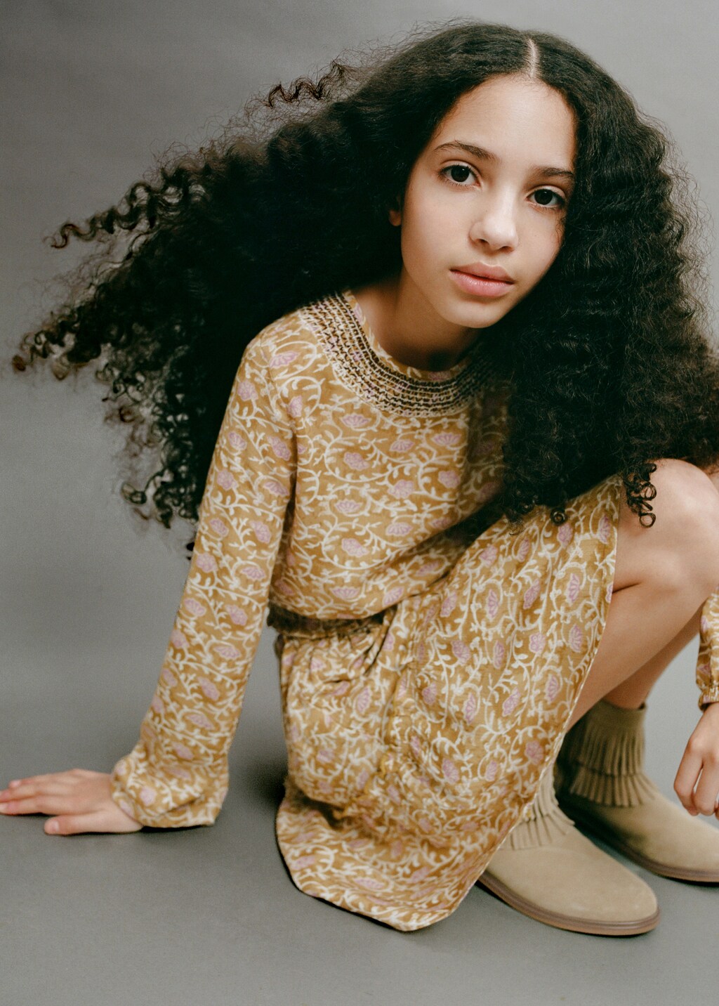 Flowy printed blouse - Ochre