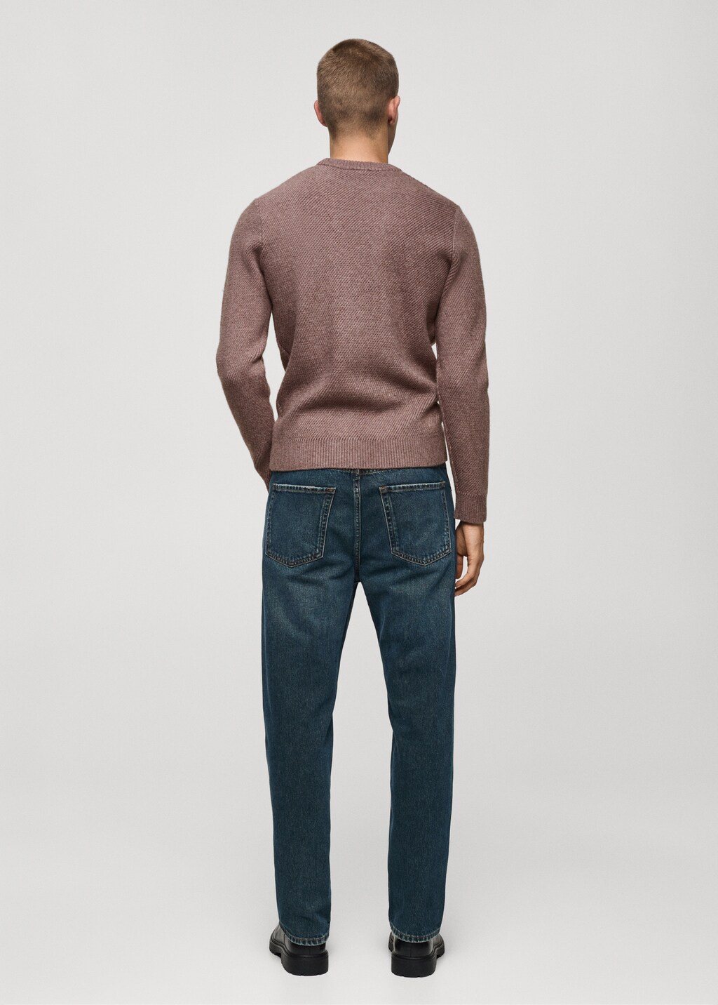 Regular-fit knitted sweater - China Blue