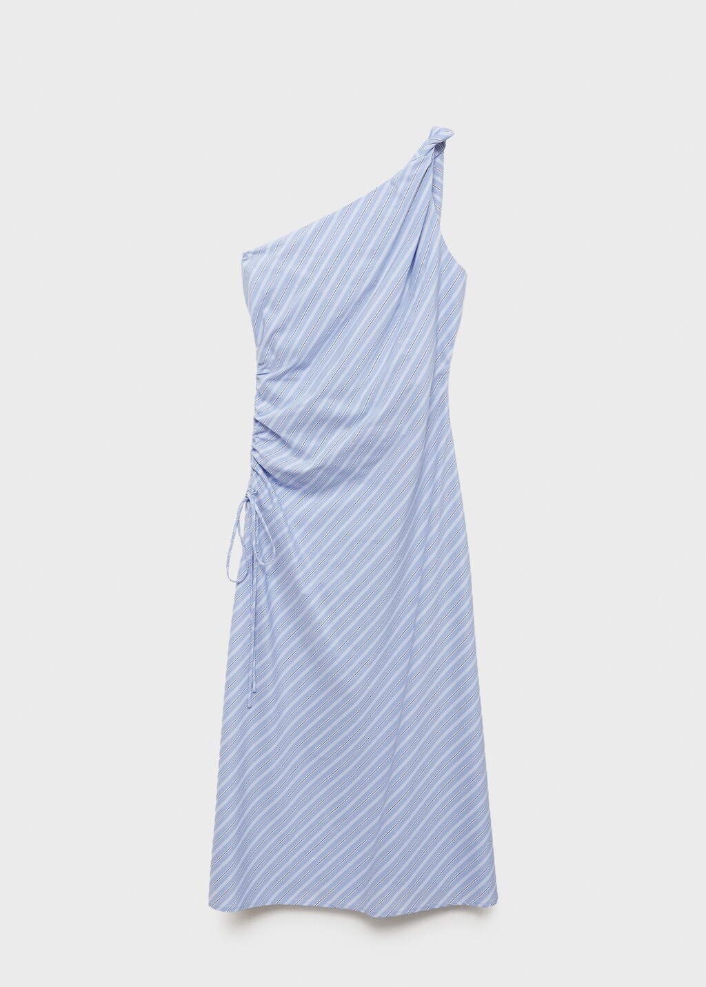 Striped draped asymmetrical dress - Blue