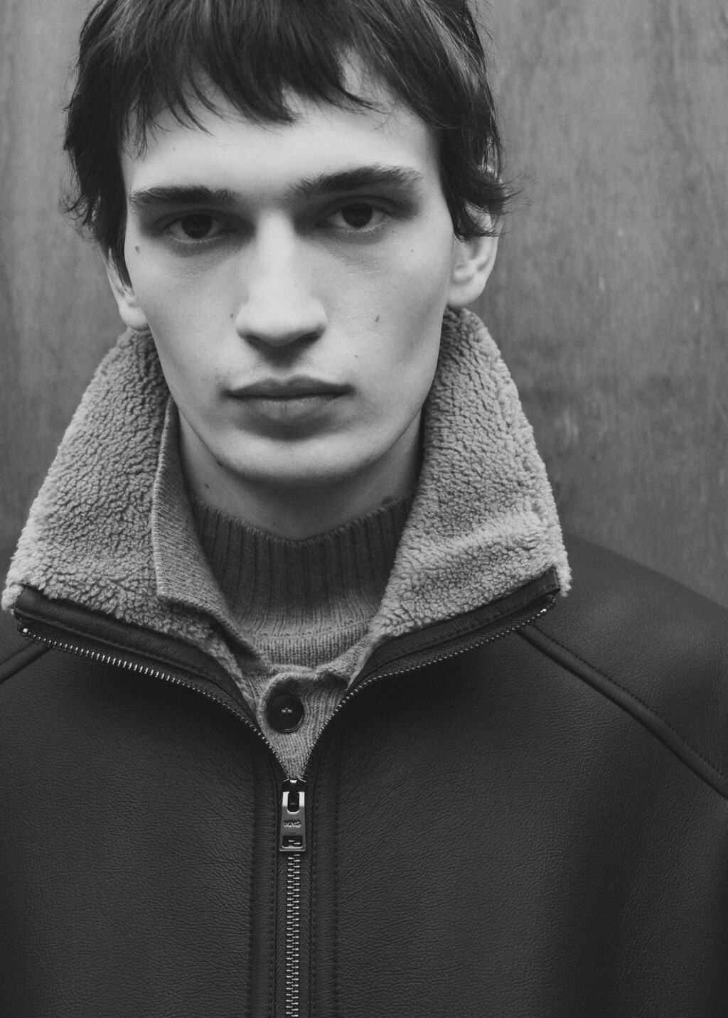 Fur effect jacket with fleece lining - Chocolate