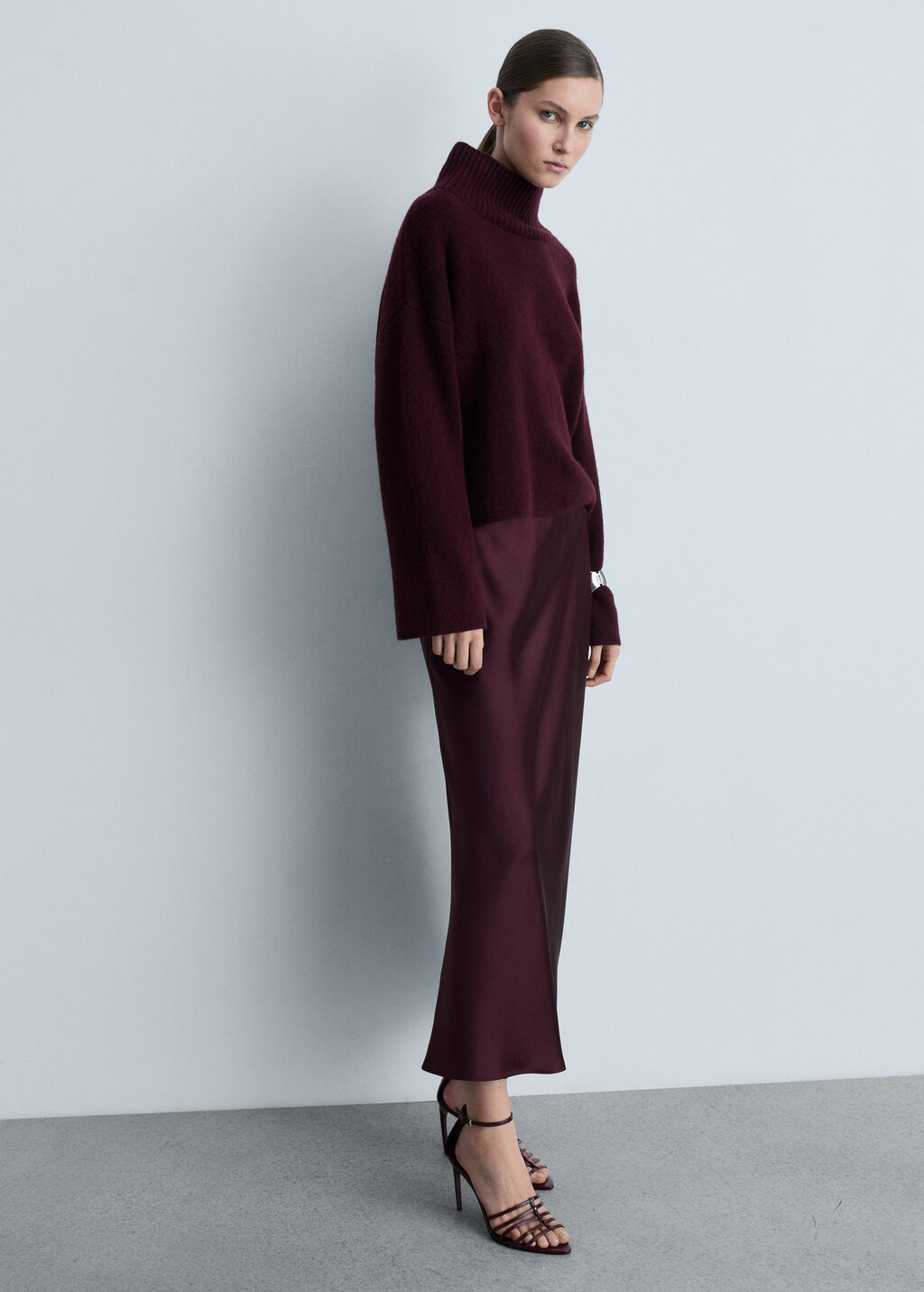 Strappy heeled sandals - Burgundy