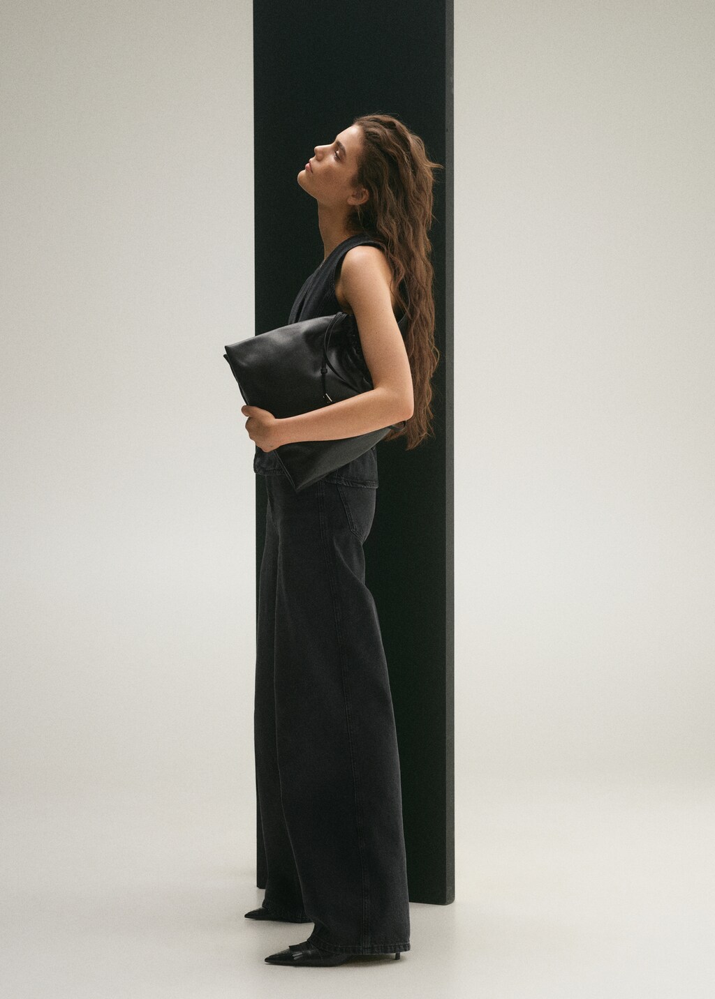 High-rise wideleg jeans - Open Grey