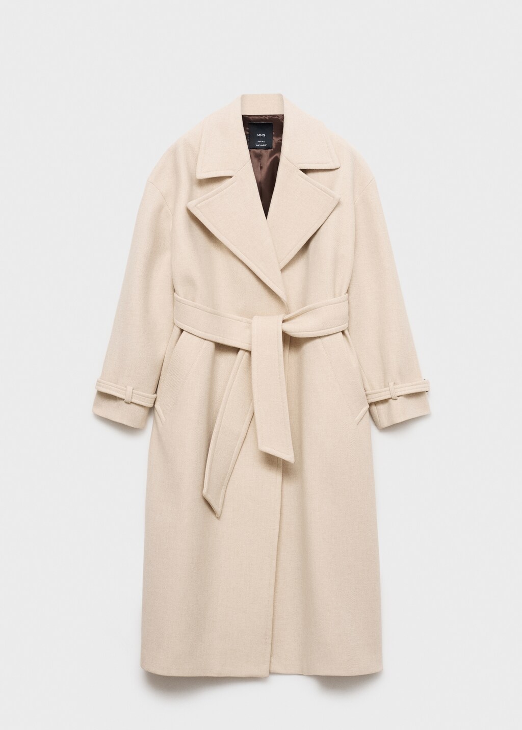 Maxi lapel Manteco wool coat - Black