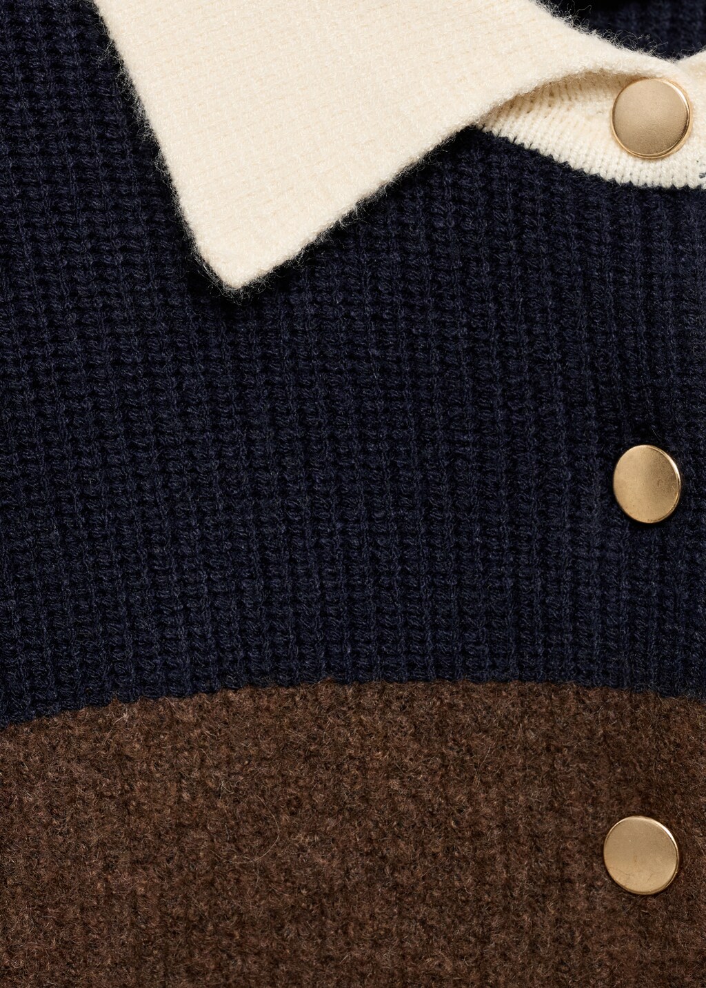 Striped polo-neck sweater - Red