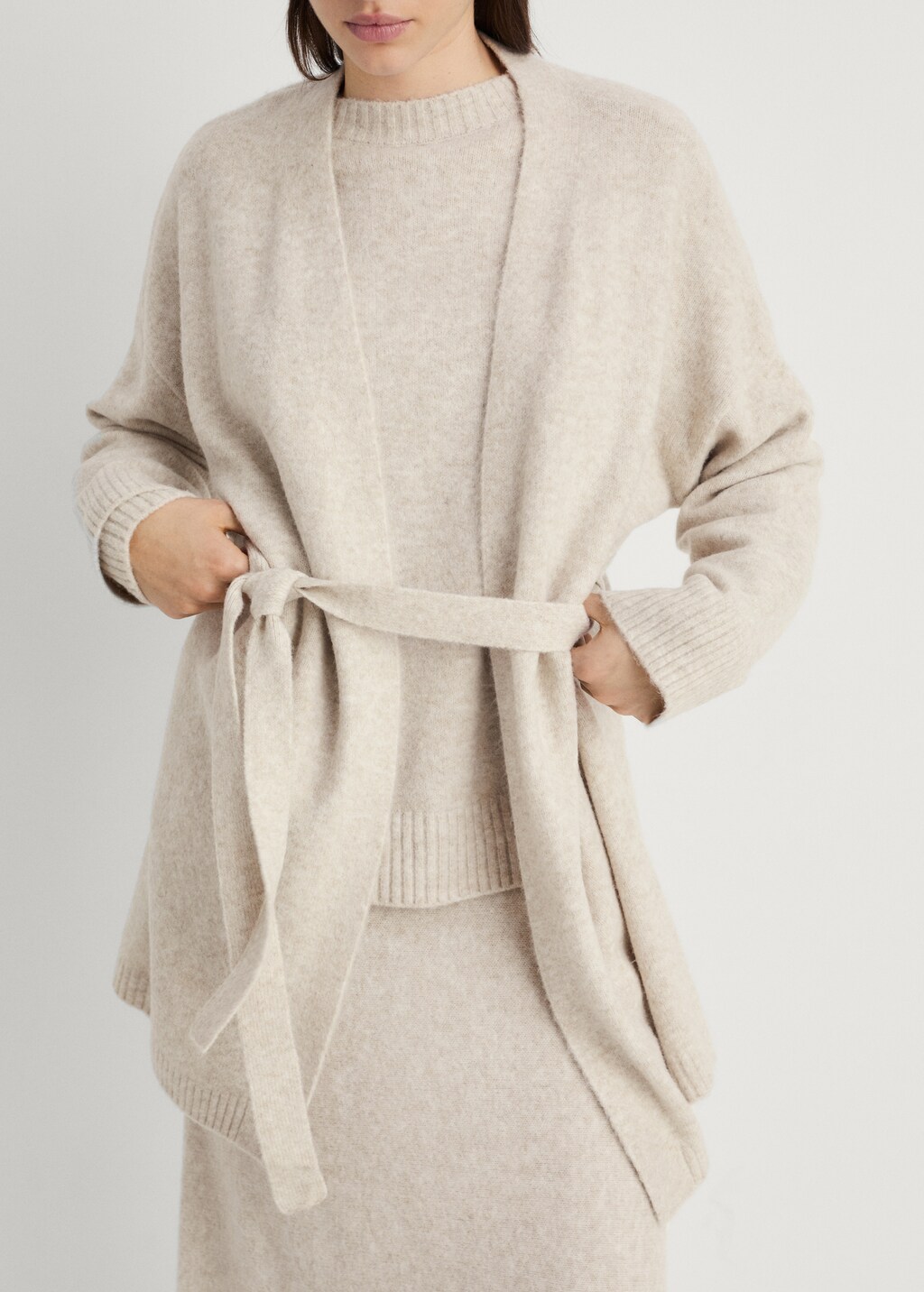 Short knitted cardigan - Grey