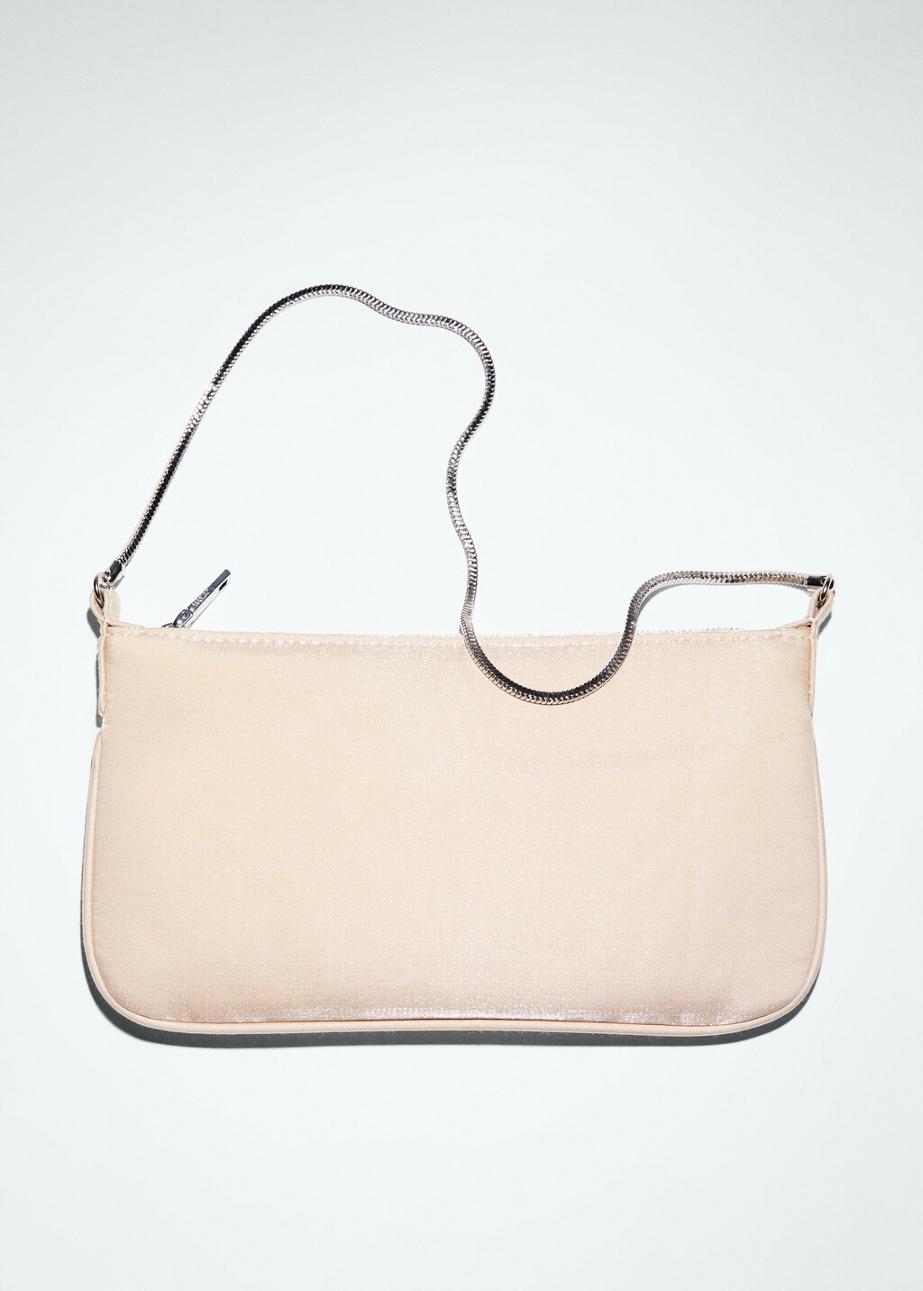Shiny finish chain bag - Beige
