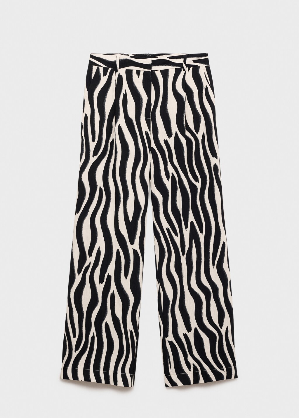Zebra-print straight-fit trousers - Black