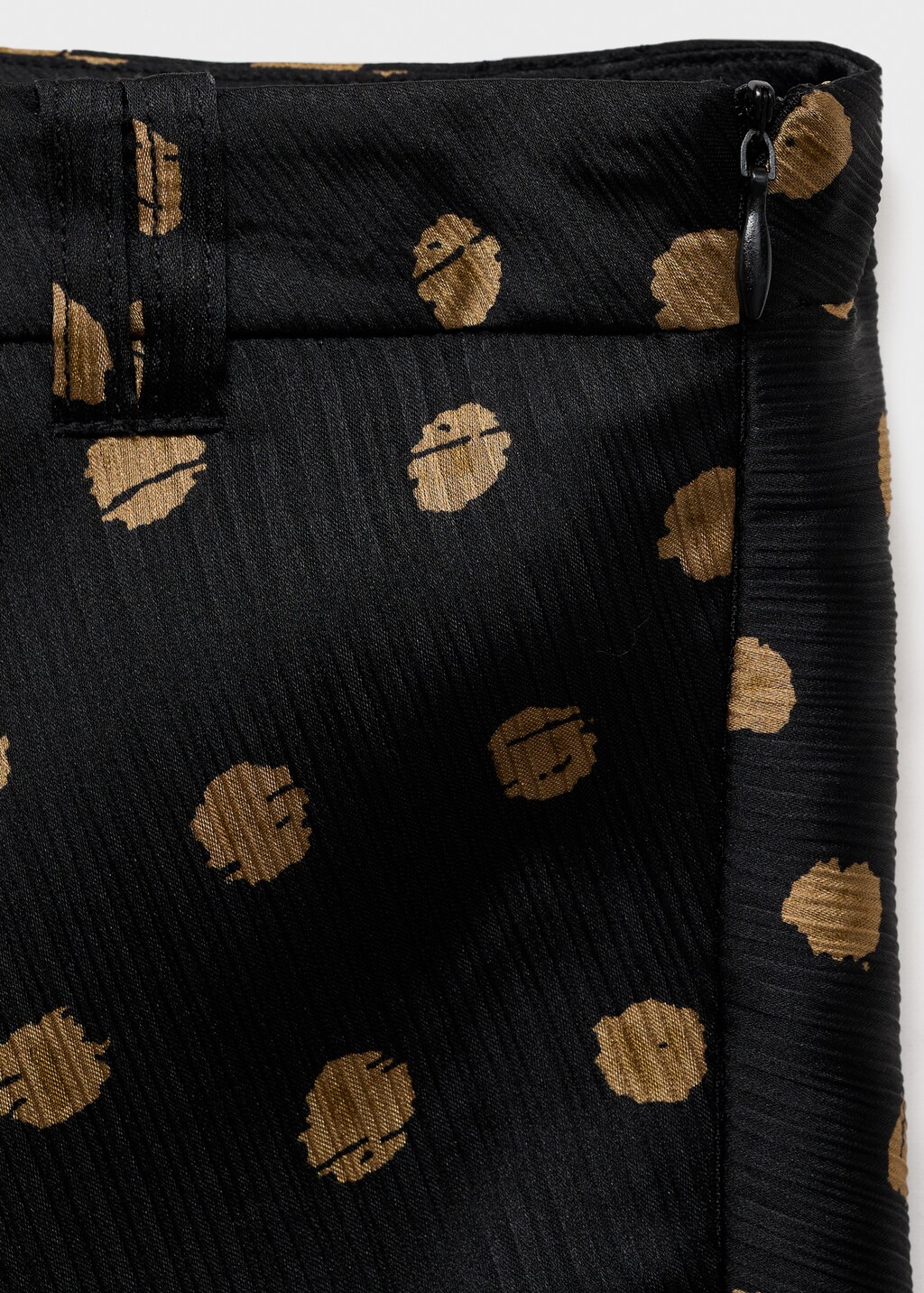 Polka-dot midi skirt - Black