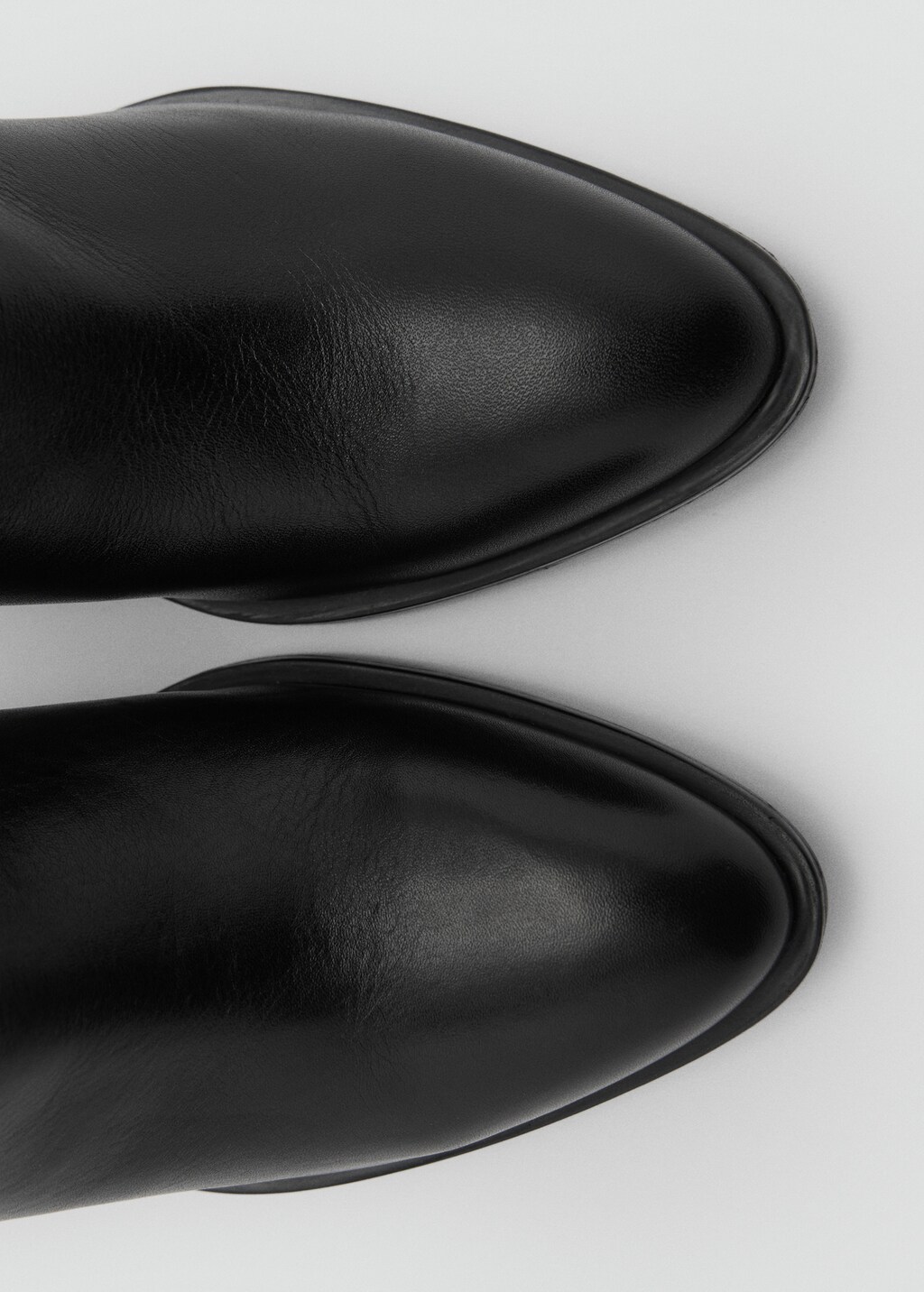 High heel leather boot - Black