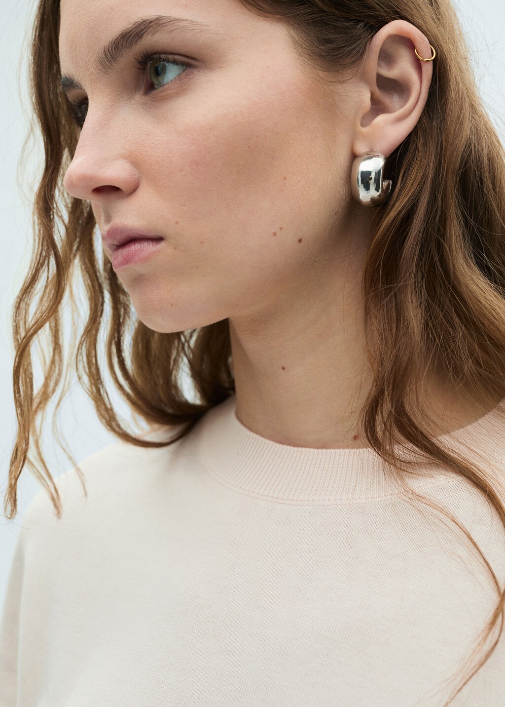 Silk-blend knitted sweater - Ecru