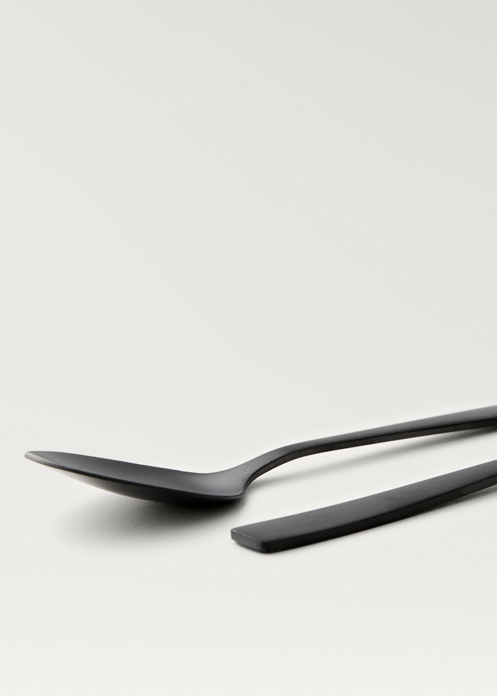 4-piece matte steel spoon set - Black