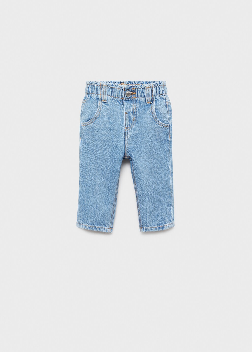 Straight paperbag jeans - Medium Blue