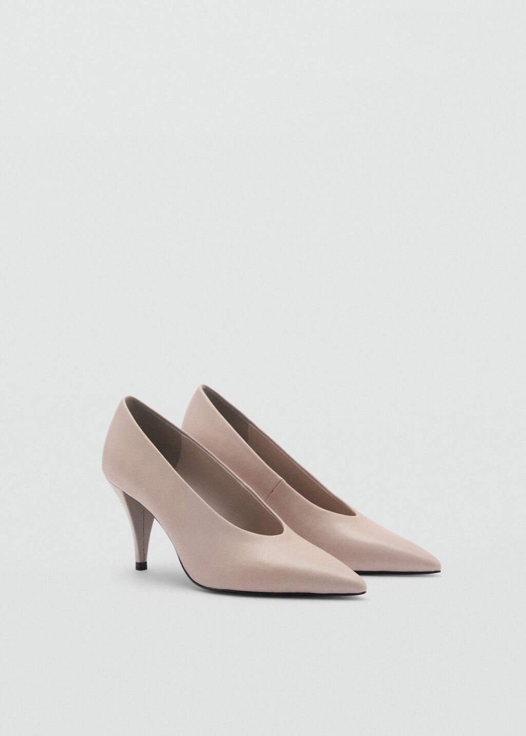 Funnel-heeled leather shoes - Grey