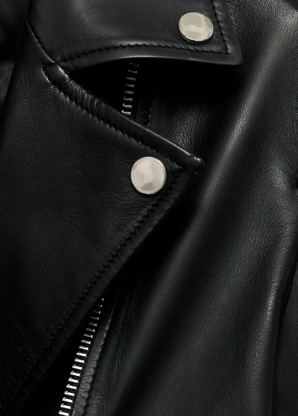 Leather biker jacket - Black