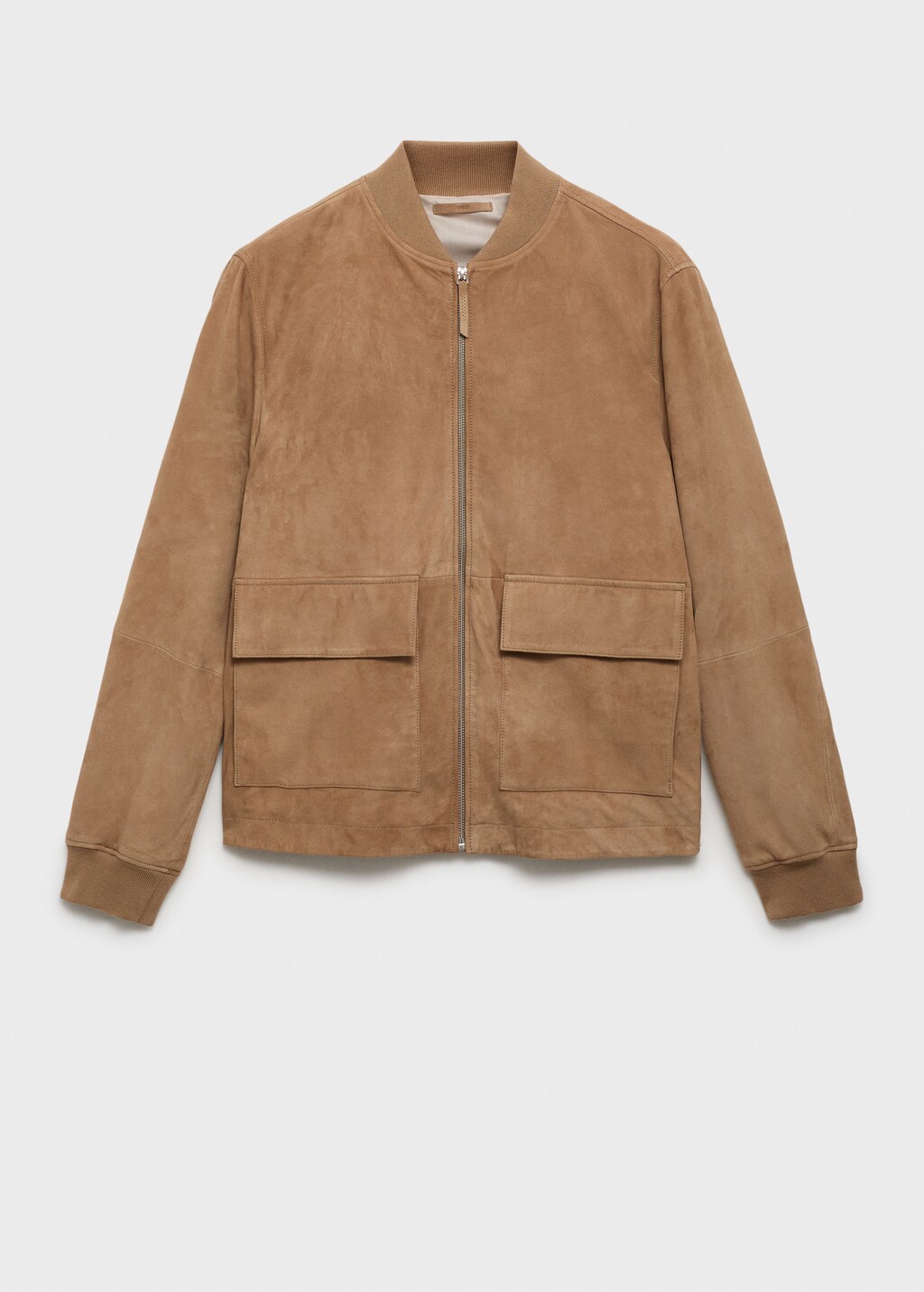 Suede leather bomber jacket - Beige