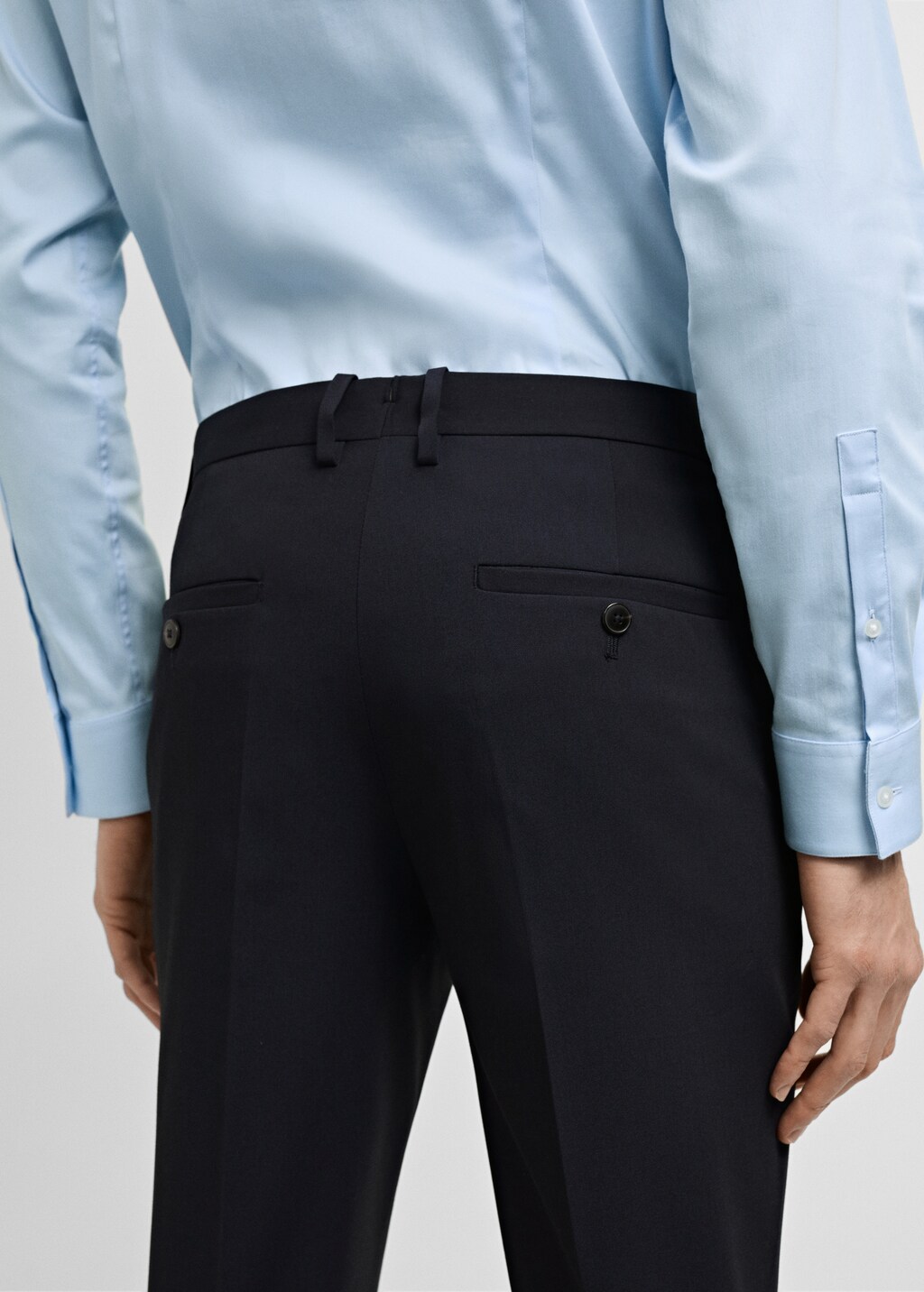 Stretch fabric super slim-fit suit trousers - Sky Blue