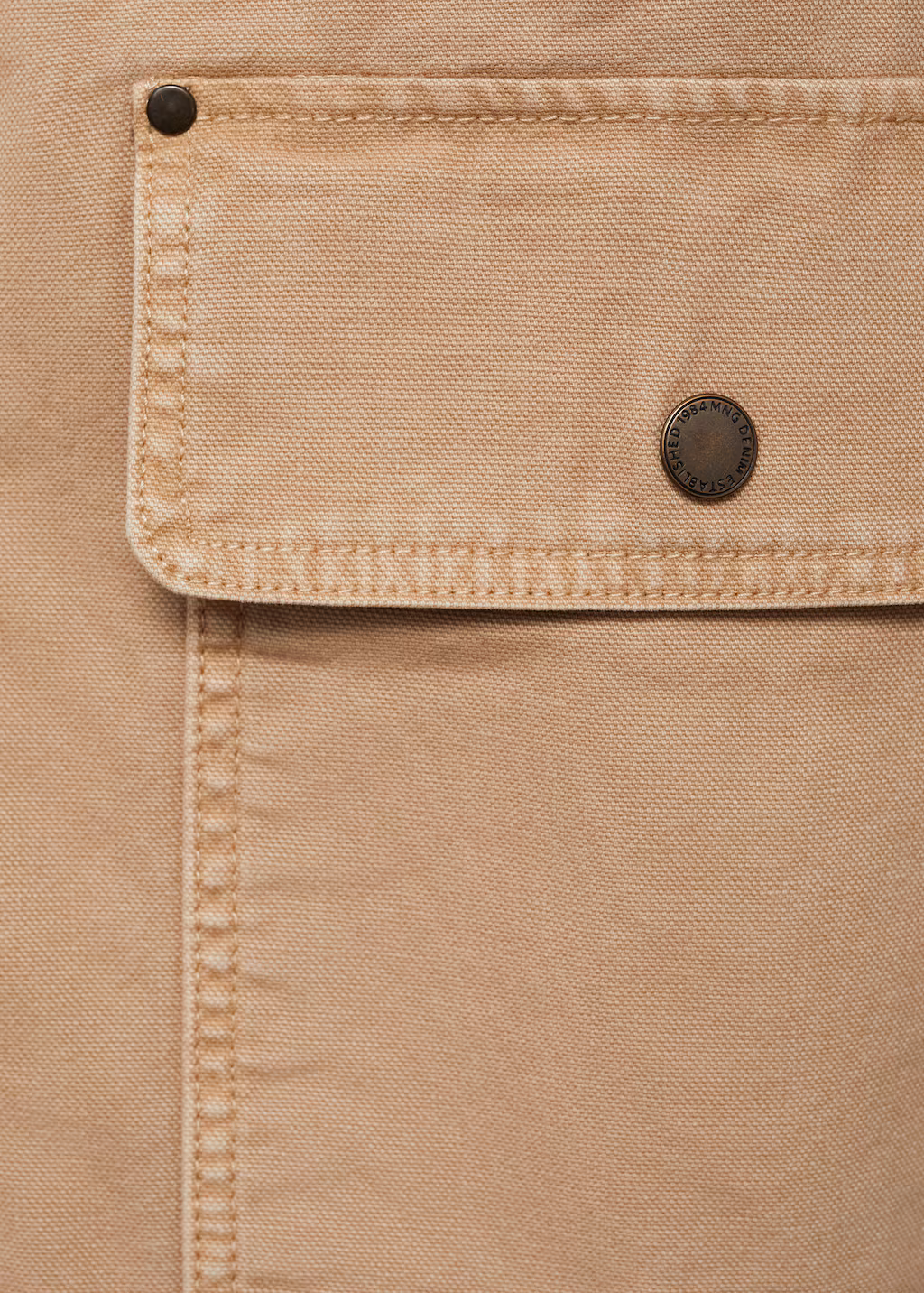 Denim parka with contrasting collar - Sand