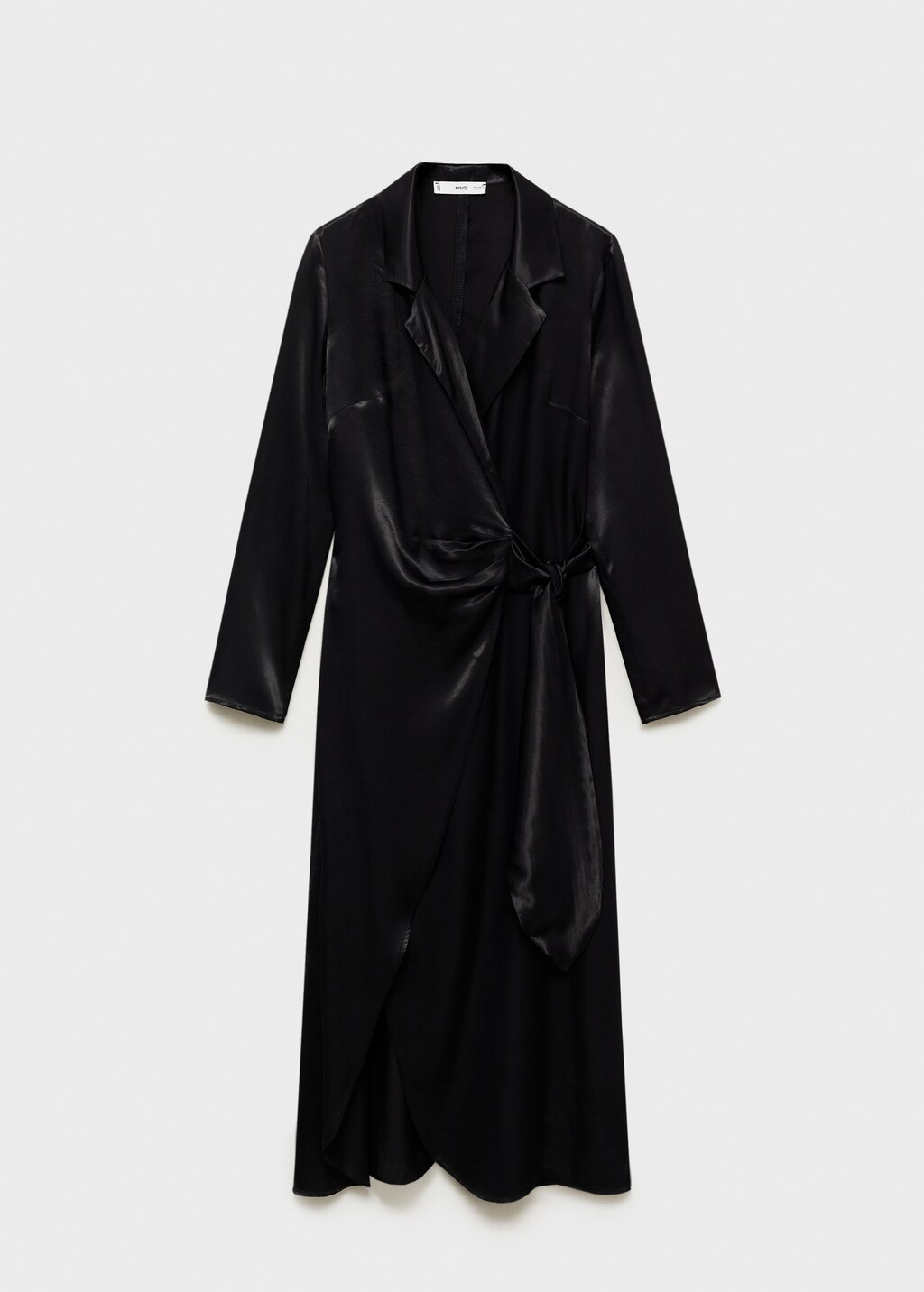 Wrap midi-dress with knot - Ecru