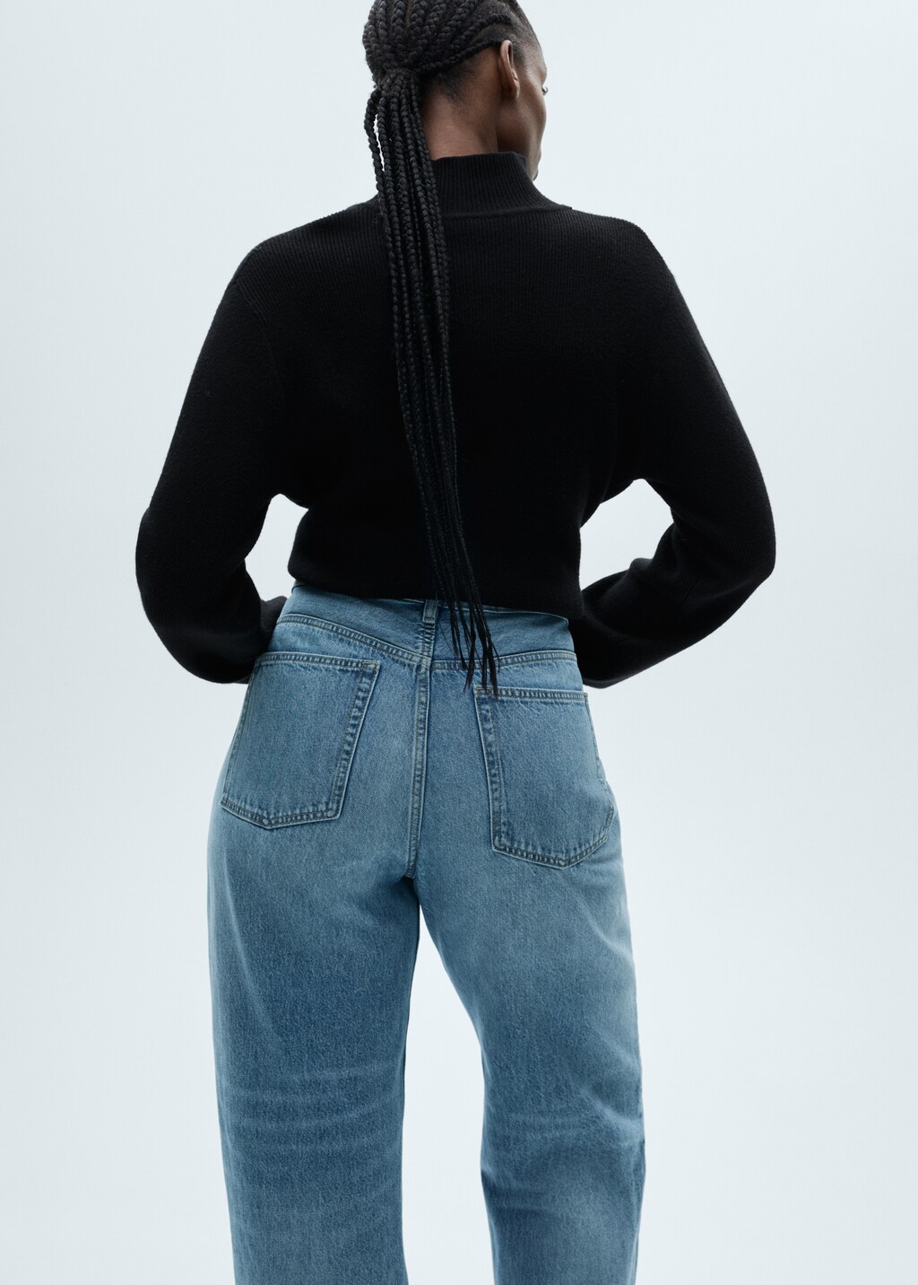 Miami medium-rise straight-fit jeans - Black denim