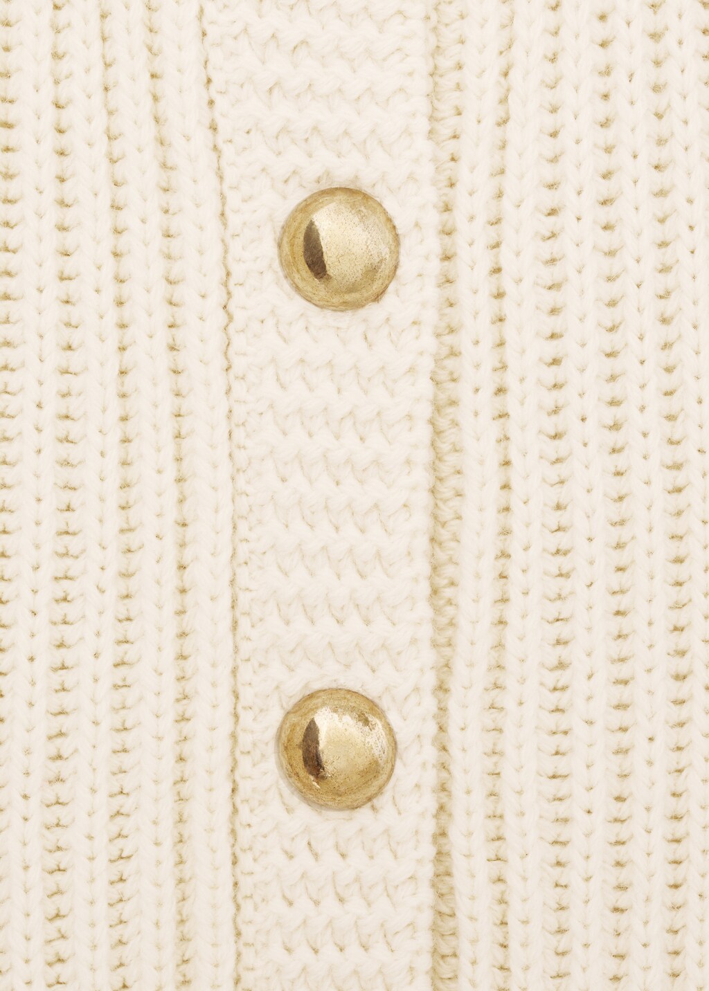 Knitted cardigan with jewel button - Ecru
