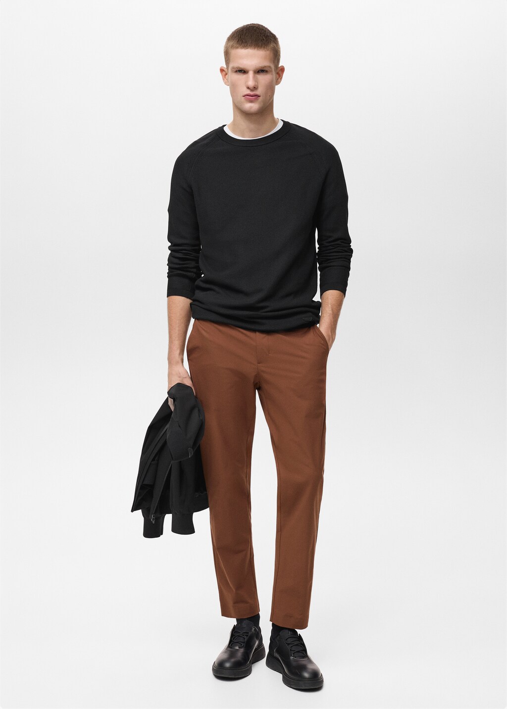 Breathable sweater with COOLMAX® technology - Black