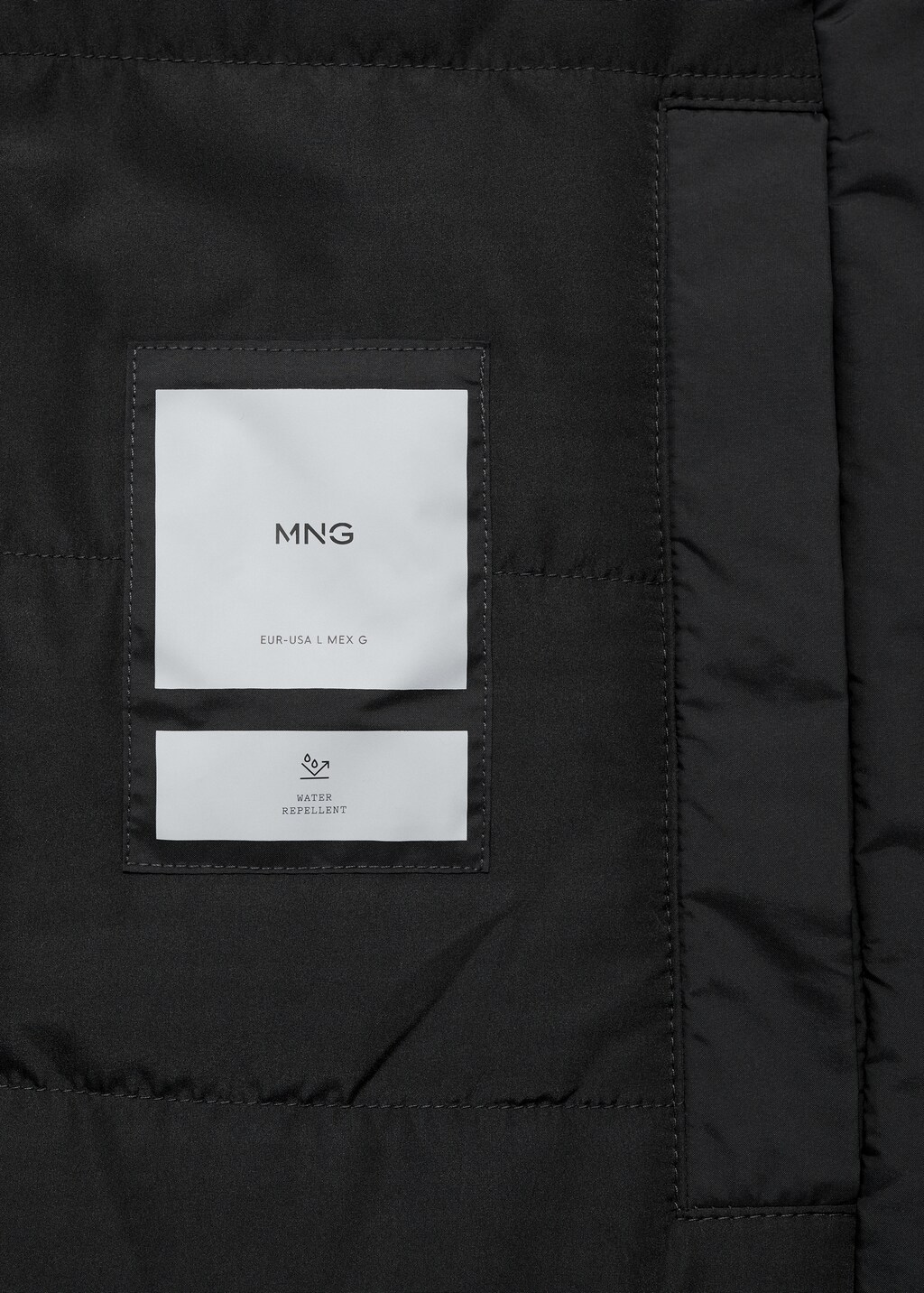 Water-repellent quilted parka - Black