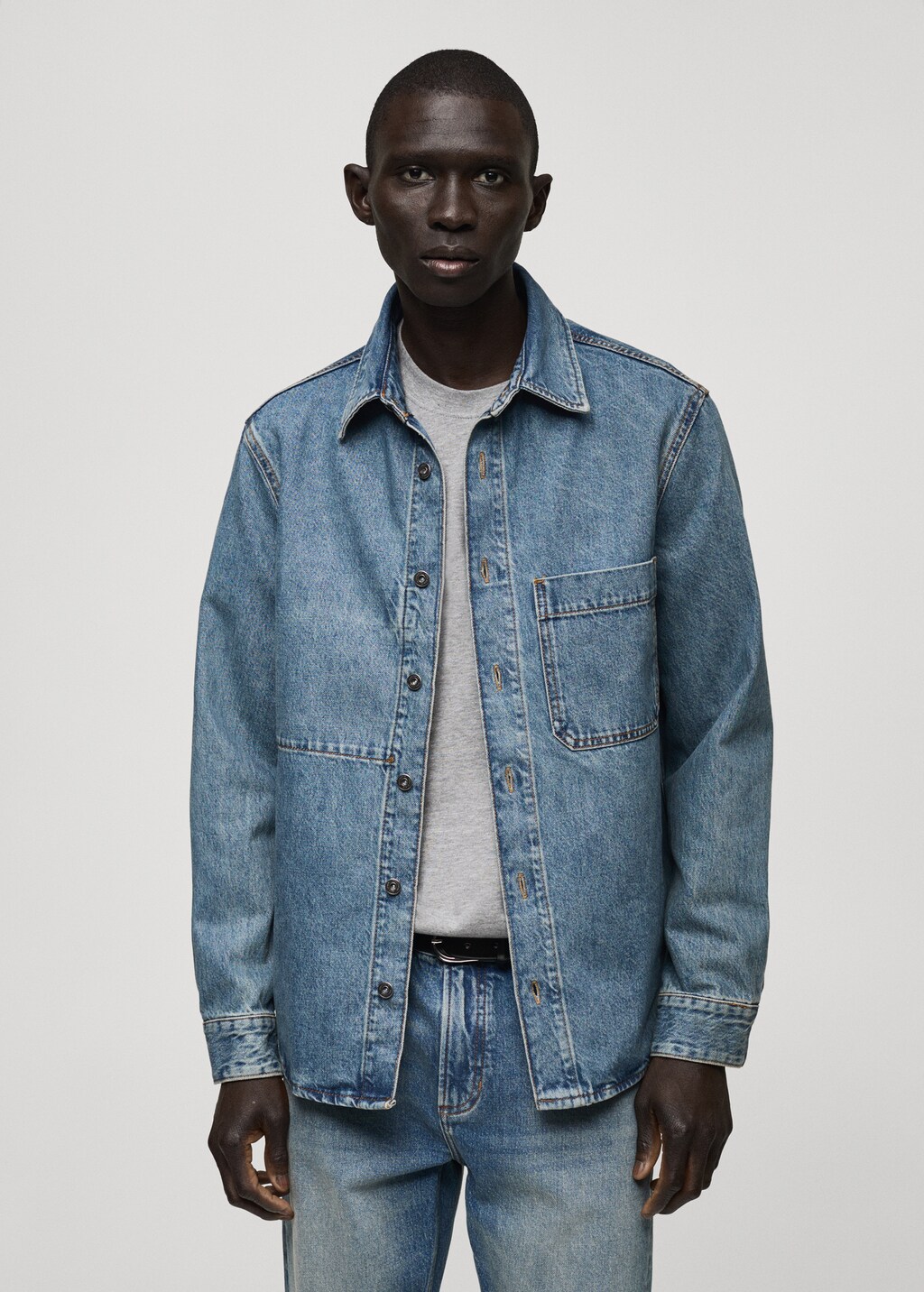 Pocket denim overshirt - Medium Blue