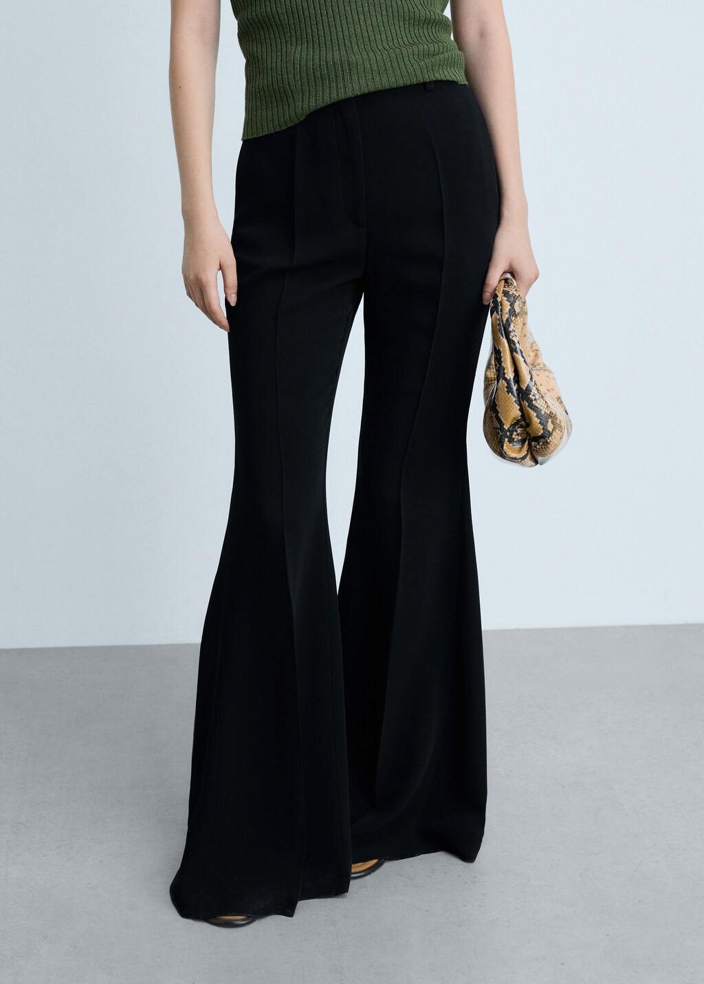 Maxi-flared trousers - Black