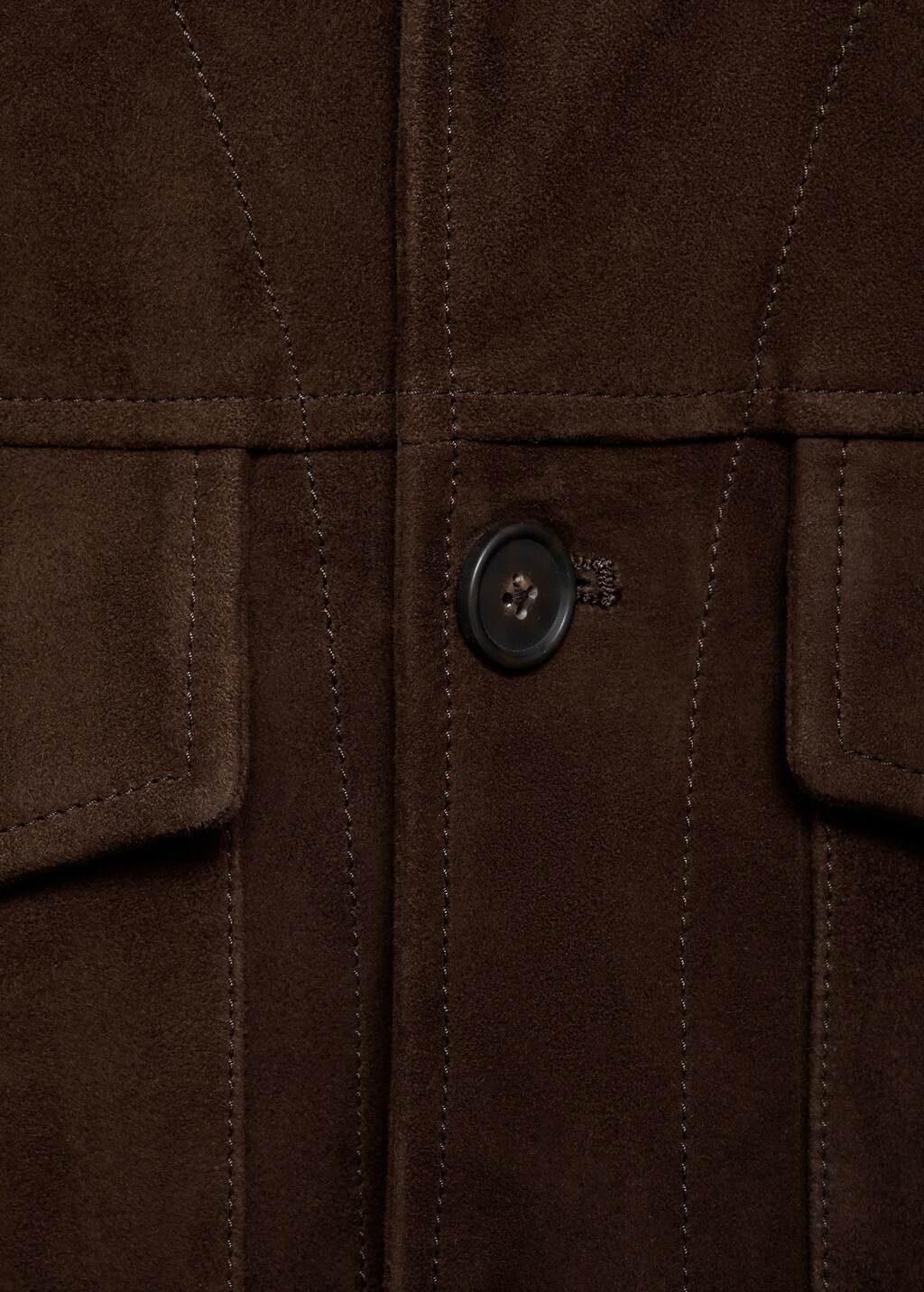 Suede jacket with pockets - Chocolate