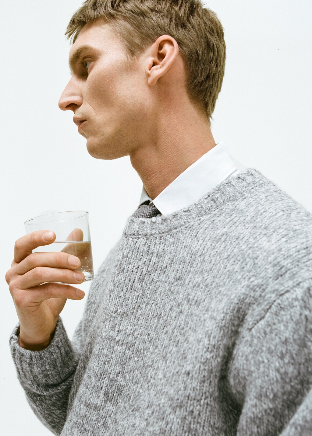 Fleece and cotton sweater - Light Heather Grey