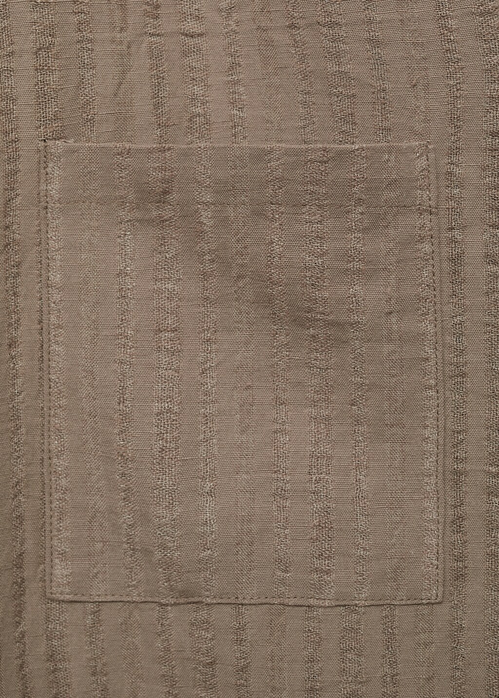 Cotton shirt with textured stripes - Khaki