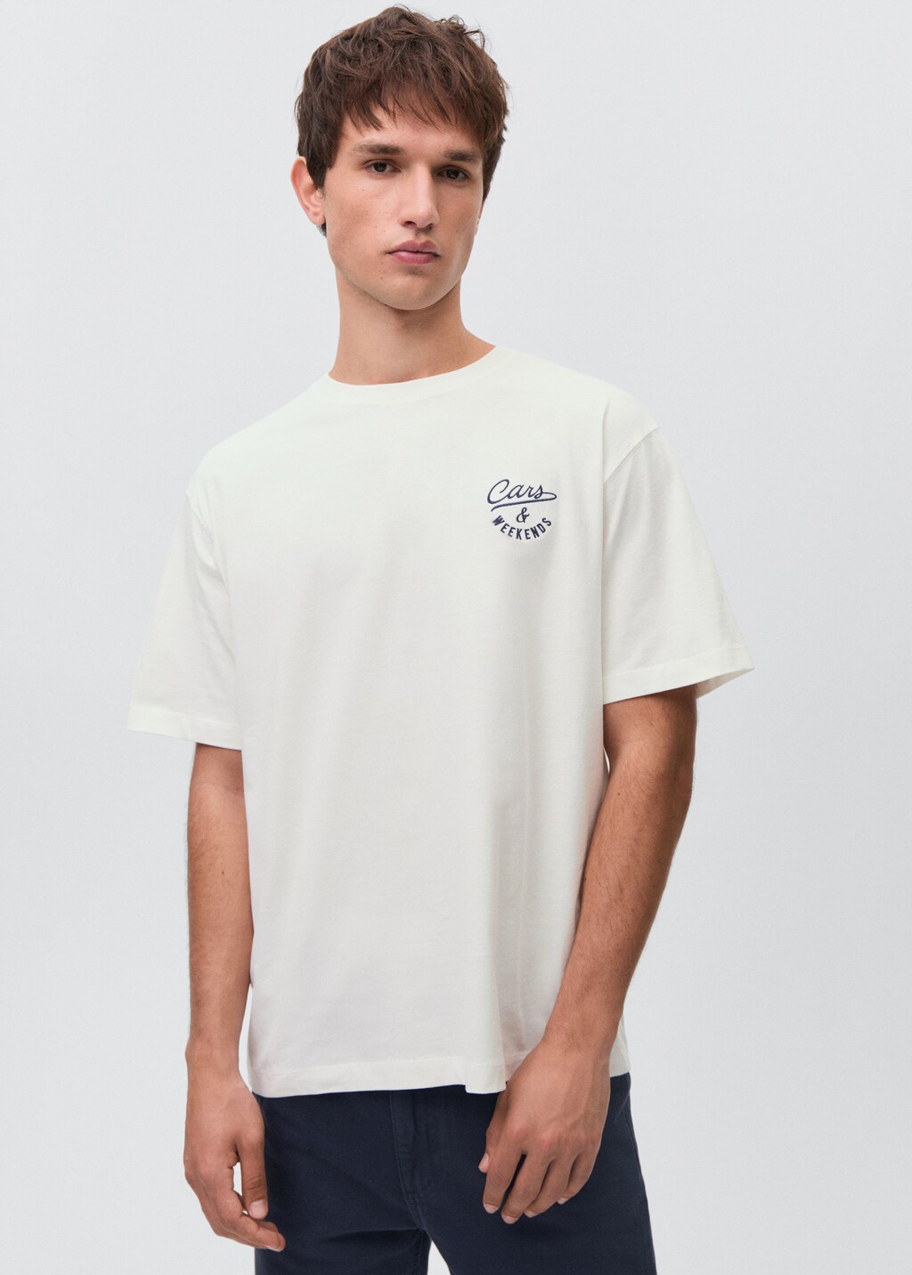 Printed cotton-blend T-shirt - Off White